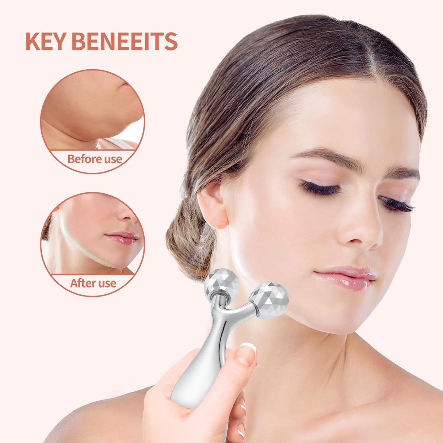 3D Facial Roller & Gua Sha Set for Skin Tightening