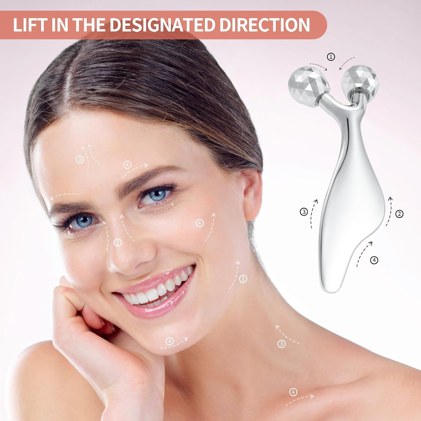 3D Facial Roller & Gua Sha Set for Skin Tightening