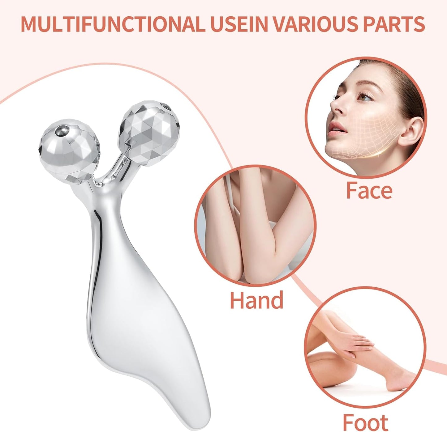 3D Facial Roller & Gua Sha Set for Skin Tightening